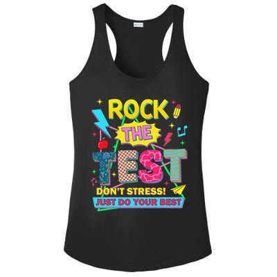 Test Day Rock The Test Just Do Your Best Teacher Testing Ladies PosiCharge Competitor Racerback Tank