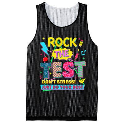 Test Day Rock The Test Just Do Your Best Teacher Testing Mesh Reversible Basketball Jersey Tank