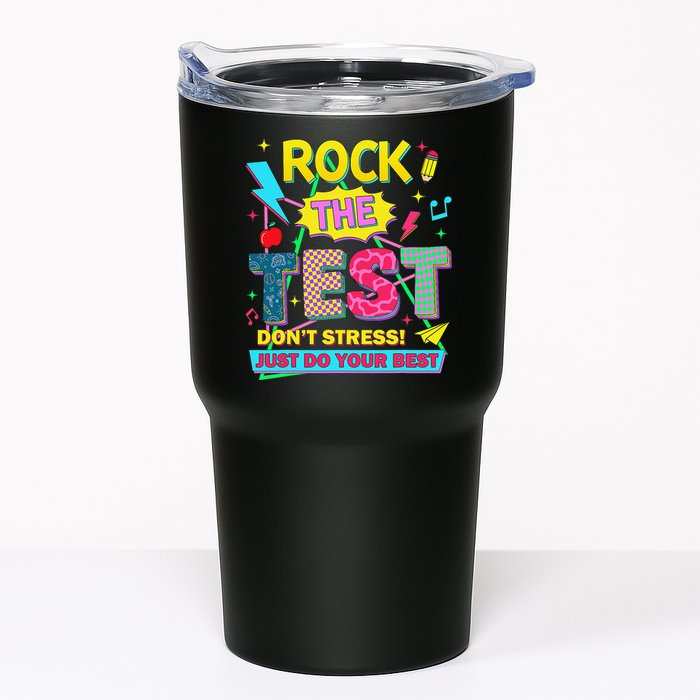Test Day Rock The Test Just Do Your Best Teacher Testing Tumbler
