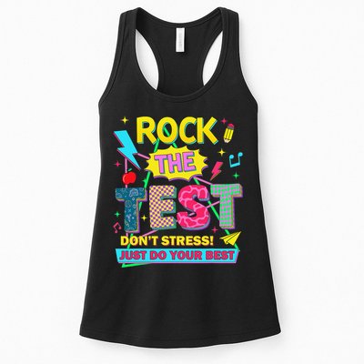 Test Day Rock The Test Just Do Your Best Teacher Testing Womens Tank Top
