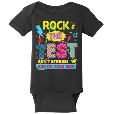 Test Day Rock The Test Just Do Your Best Teacher Testing Baby Bodysuit