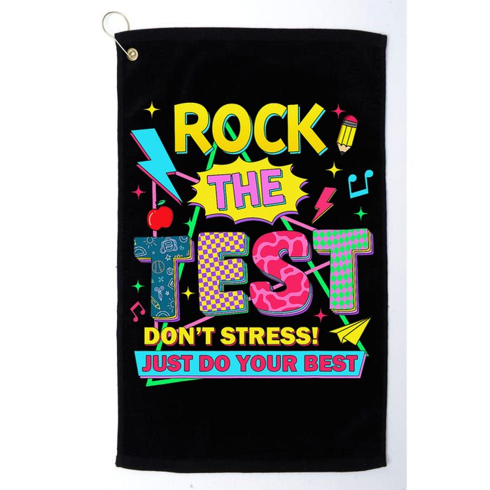 Test Day Rock The Test Just Do Your Best Teacher Testing Golf Towel