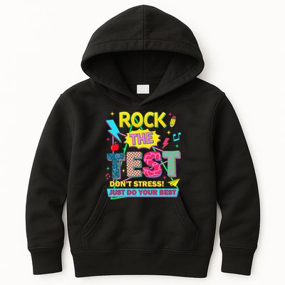 Test Day Rock The Test Just Do Your Best Teacher Testing Kids Hoodie