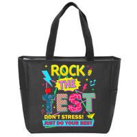 Test Day Rock The Test Just Do Your Best Teacher Testing Zip Tote Bag