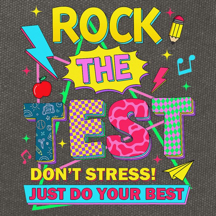Test Day Rock The Test Just Do Your Best Teacher Testing Cotton Canvas Backpack