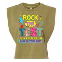 Test Day Rock The Test Just Do Your Best Teacher Testing Garment-Dyed Women's Muscle Tee