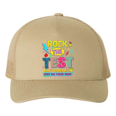 Test Day Rock The Test Just Do Your Best Teacher Testing Yupoong Adult 5-Panel Trucker Hat