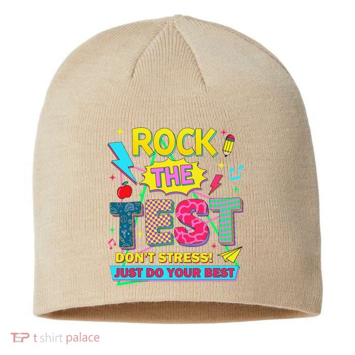 Test Day Rock The Test Just Do Your Best Teacher Testing Sustainable Beanie