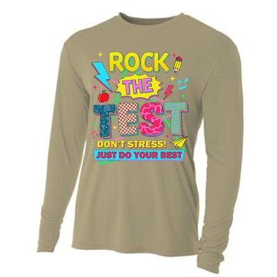 Test Day Rock The Test Just Do Your Best Teacher Testing Cooling Performance Long Sleeve Crew