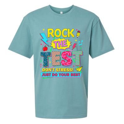 Test Day Rock The Test Just Do Your Best Teacher Testing Sueded Cloud Jersey T-Shirt