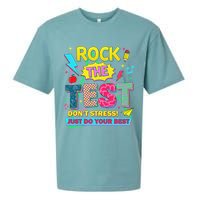 Test Day Rock The Test Just Do Your Best Teacher Testing Sueded Cloud Jersey T-Shirt