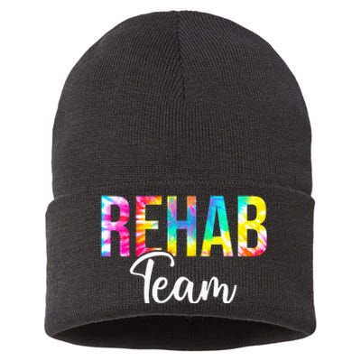 Tie Dye Rehab Team Rehabilitation Awareness Week OT PT ST Sustainable Knit Beanie