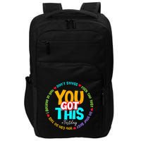 Test Day Rock The Test Teacher Te Day You Got This Impact Tech Backpack
