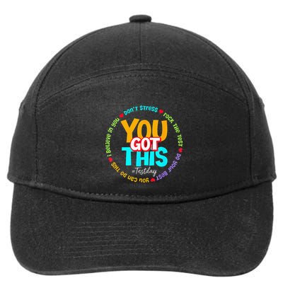 Test Day Rock The Test Teacher Te Day You Got This 7-Panel Snapback Hat