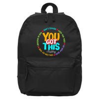 Test Day Rock The Test Teacher Te Day You Got This 16 in Basic Backpack