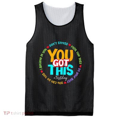 Test Day Rock The Test Teacher Te Day You Got This Mesh Reversible Basketball Jersey Tank