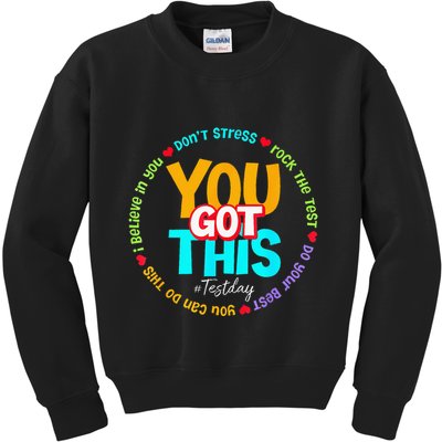 Test Day Rock The Test Teacher Te Day You Got This Kids Sweatshirt