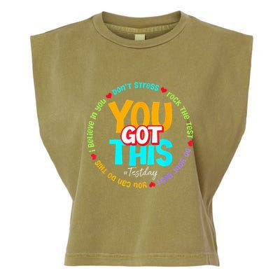 Test Day Rock The Test Teacher Te Day You Got This Garment-Dyed Women's Muscle Tee