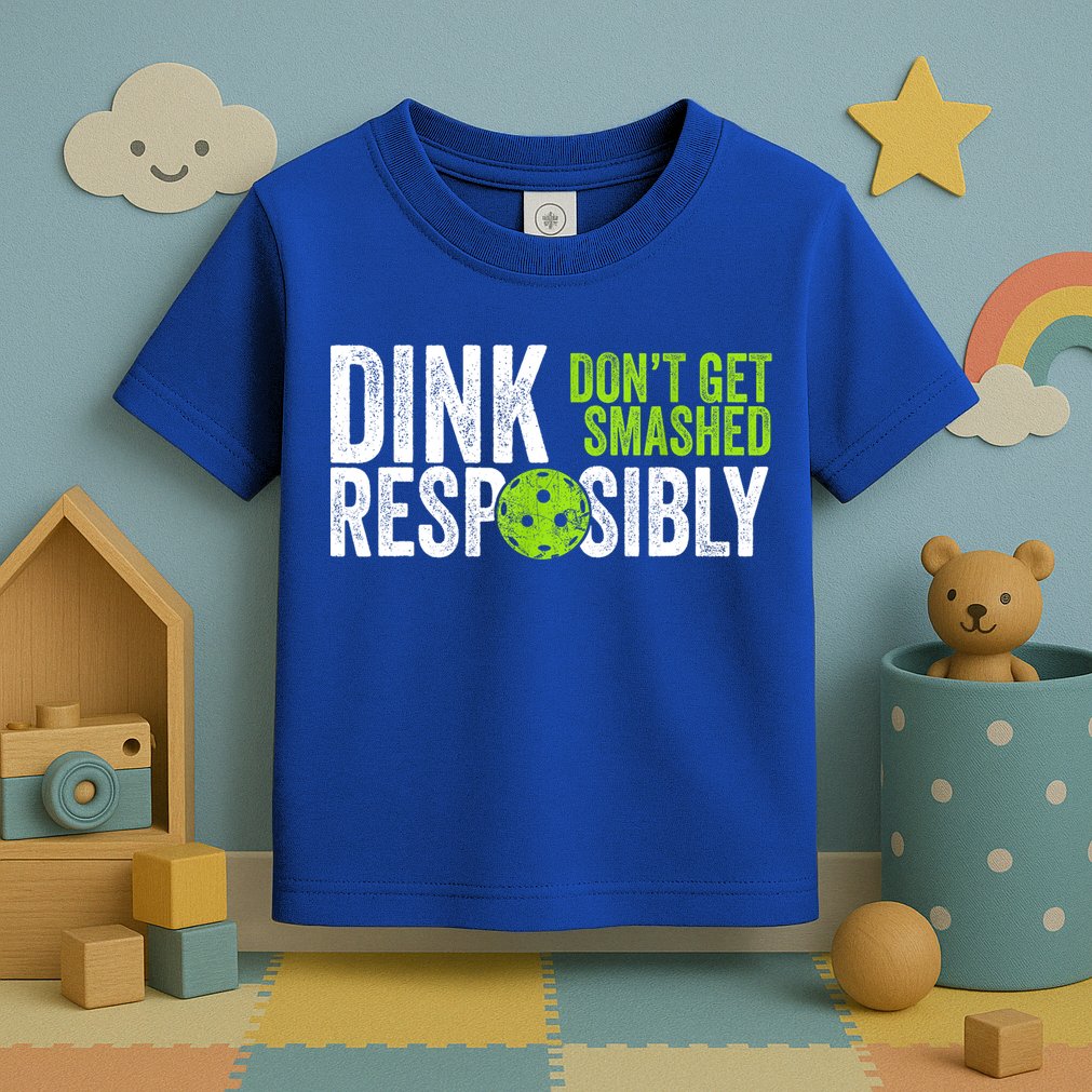 Team Dink Responsibly Dont Get Smashes Funny Pickleball Gift Toddler T-Shirt