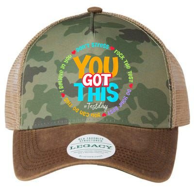Test Day Rock The Test Teacher Testing Day You Got This Legacy Tie Dye Trucker Hat