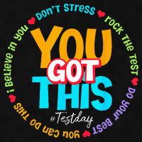 Test Day Rock The Test Teacher Testing Day You Got This Ladies PosiCharge Tri-Blend Wicking Tank