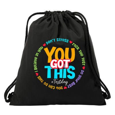 Test Day Rock The Test Teacher Testing Day You Got This Drawstring Bag
