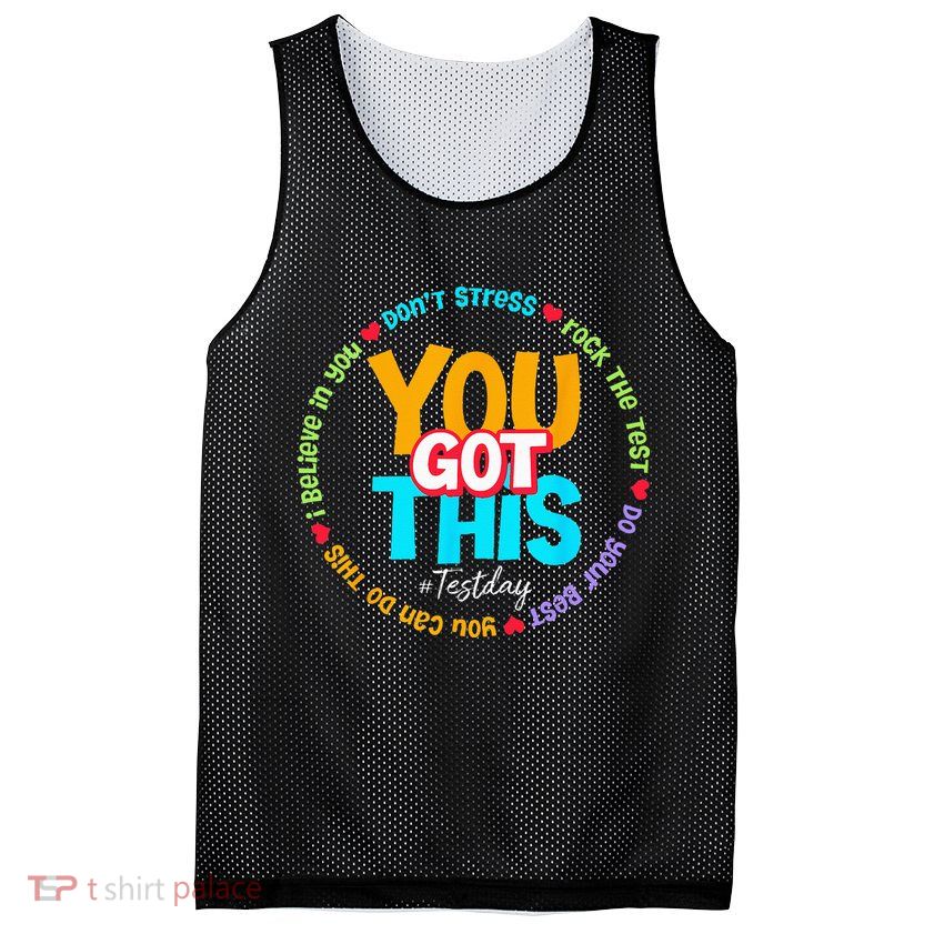 Test Day Rock The Test Teacher Testing Day You Got This Mesh Reversible Basketball Jersey Tank