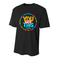 Test Day Rock The Test Teacher Testing Day You Got This Youth Performance Sprint T-Shirt