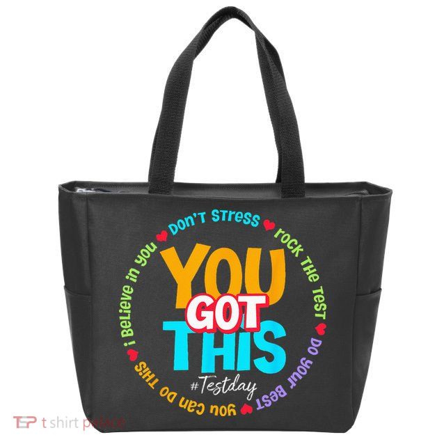 Test Day Rock The Test Teacher Testing Day You Got This Zip Tote Bag