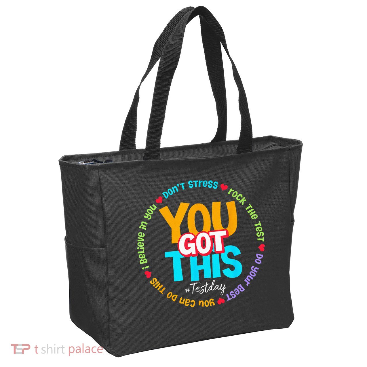 Test Day Rock The Test Teacher Testing Day You Got This Zip Tote Bag