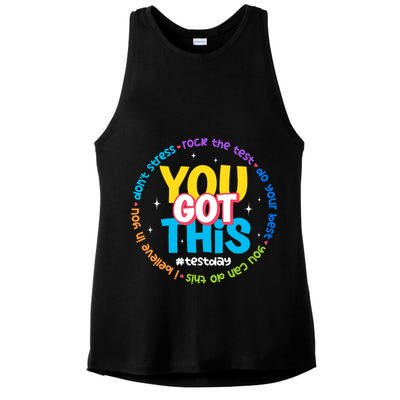 Test Day Rock The Test Teacher Testing Day You Got This  Ladies PosiCharge Tri-Blend Wicking Tank