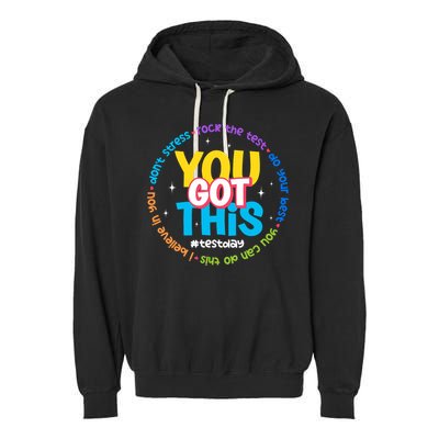 Test Day Rock The Test Teacher Testing Day You Got This  Garment-Dyed Fleece Hoodie