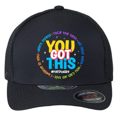 Test Day Rock The Test Teacher Testing Day You Got This  Flexfit Unipanel Trucker Cap