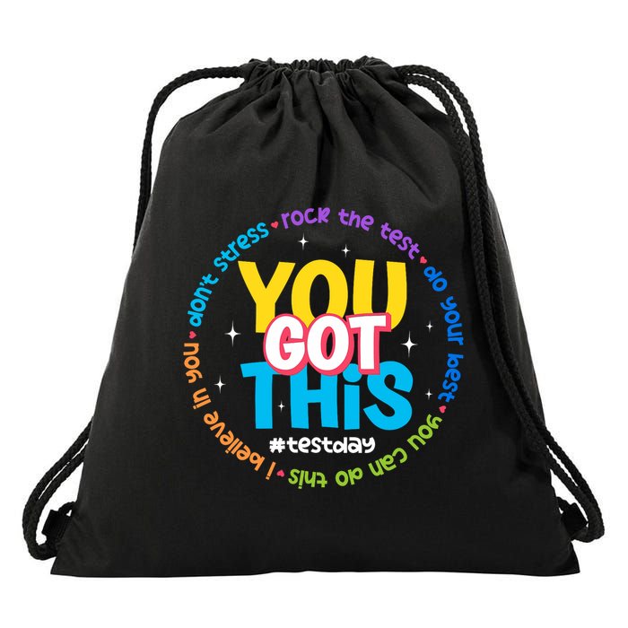Test Day Rock The Test Teacher Testing Day You Got This  Drawstring Bag