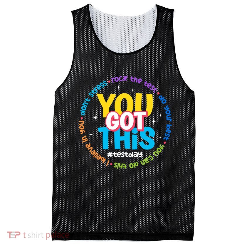Test Day Rock The Test Teacher Testing Day You Got This  Mesh Reversible Basketball Jersey Tank