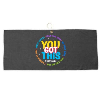 Test Day Rock The Test Teacher Testing Day You Got This  Large Microfiber Waffle Golf Towel