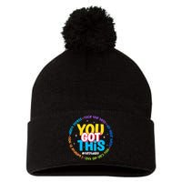 Test Day Rock The Test Teacher Testing Day You Got This  Pom Pom 12in Knit Beanie