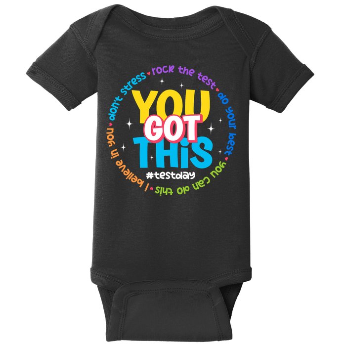 Test Day Rock The Test Teacher Testing Day You Got This  Baby Bodysuit