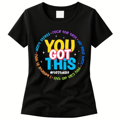 Test Day Rock The Test Teacher Testing Day You Got This  Womens T-Shirt