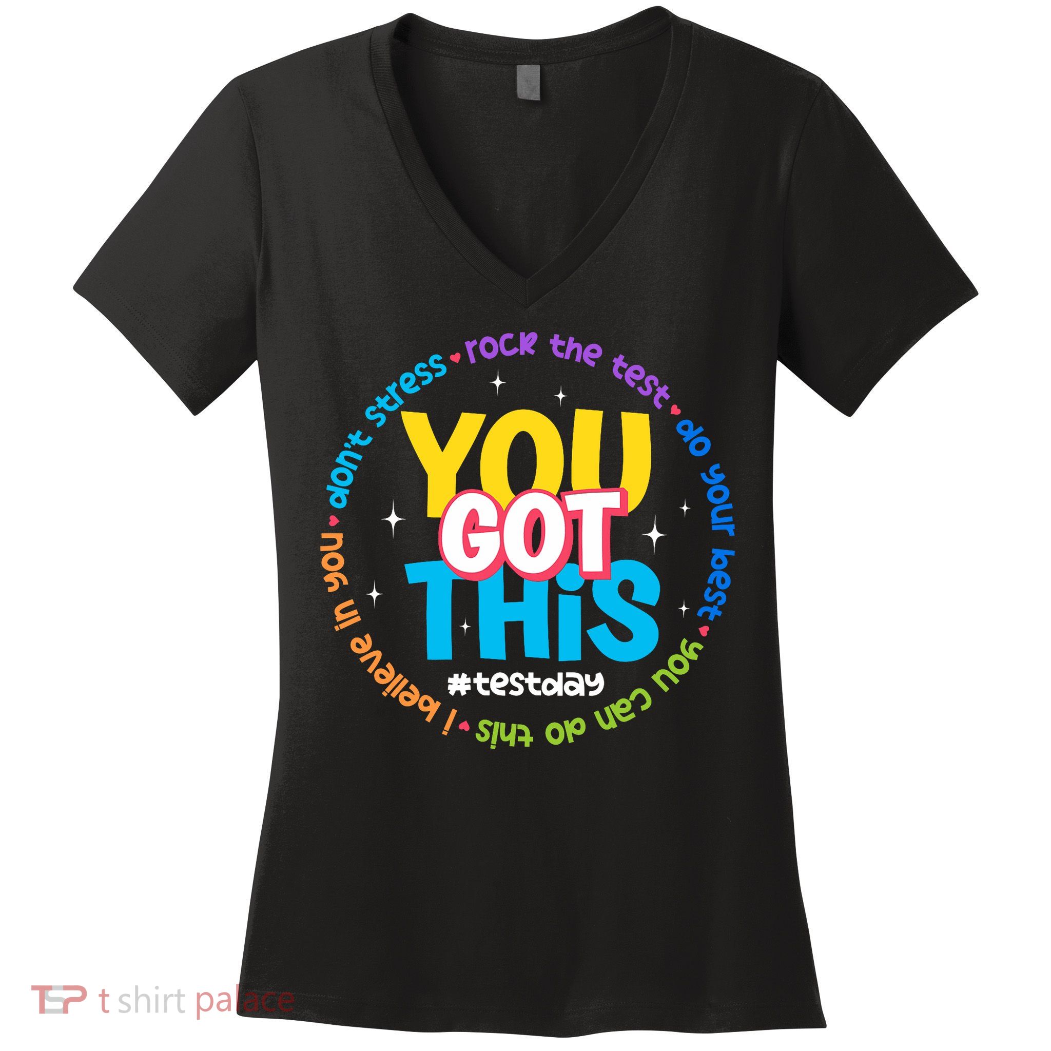 Test Day Rock The Test Teacher Testing Day You Got This  Women's V-Neck T-Shirt