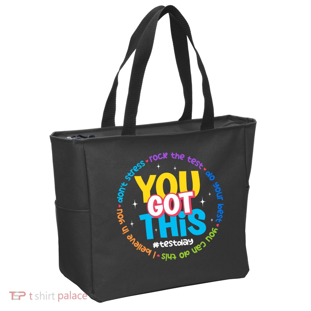 Test Day Rock The Test Teacher Testing Day You Got This  Zip Tote Bag