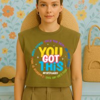 Test Day Rock The Test Teacher Testing Day You Got This  Garment-Dyed Women's Muscle Tee