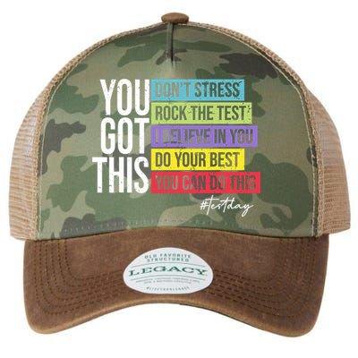 Test Day Rock The Test Teacher Testing Day You Got This  Legacy Tie Dye Trucker Hat