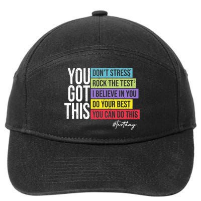 Test Day Rock The Test Teacher Testing Day You Got This  7-Panel Snapback Hat