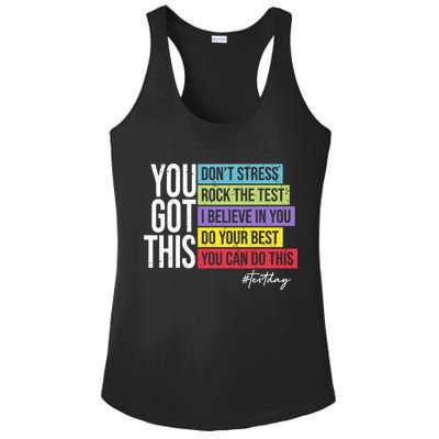 Test Day Rock The Test Teacher Testing Day You Got This  Ladies PosiCharge Competitor Racerback Tank