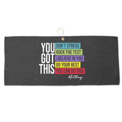 Test Day Rock The Test Teacher Testing Day You Got This  Large Microfiber Waffle Golf Towel