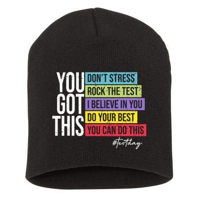 Test Day Rock The Test Teacher Testing Day You Got This  Short Acrylic Beanie