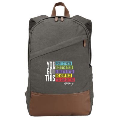 Test Day Rock The Test Teacher Testing Day You Got This  Cotton Canvas Backpack