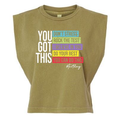 Test Day Rock The Test Teacher Testing Day You Got This  Garment-Dyed Women's Muscle Tee