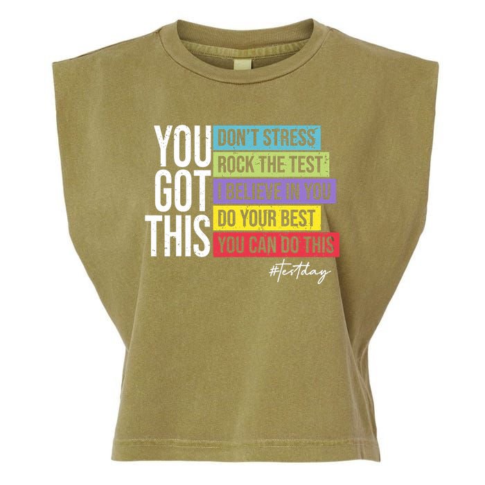 Test Day Rock The Test Teacher Testing Day You Got This  Garment-Dyed Women's Muscle Tee